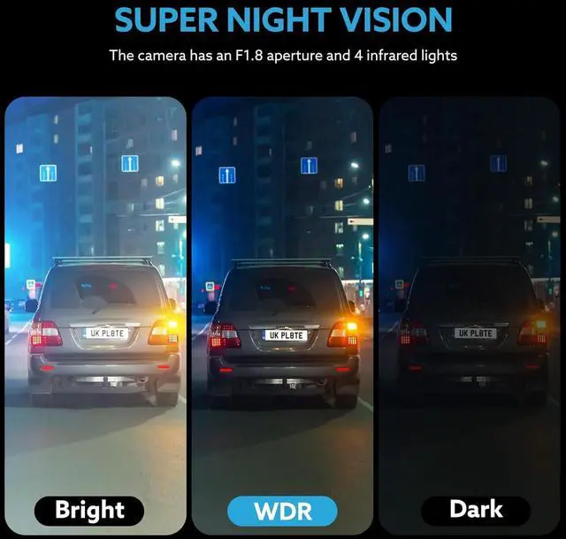 Alt view image 7 of 7 - Dash Camera Front and Inside, 3.16inch Dash Cam 1080P, G Sensor HD Night Vision Loop Recording Wide Angle Car DVR (Front and Inside)