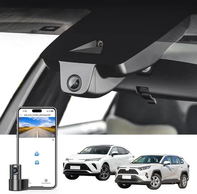 Main image of Front 4K & Rear 1080p Dash Cam Custom fit for Toyota RAV4 & RAV4 Hybrid 2019 2020 2021 & RAV4 Prime 2021-2024 & Venza 2021-2024 (Model A),LE Limited Premium XLE TRD,UHD 2160P Video,128GB Card