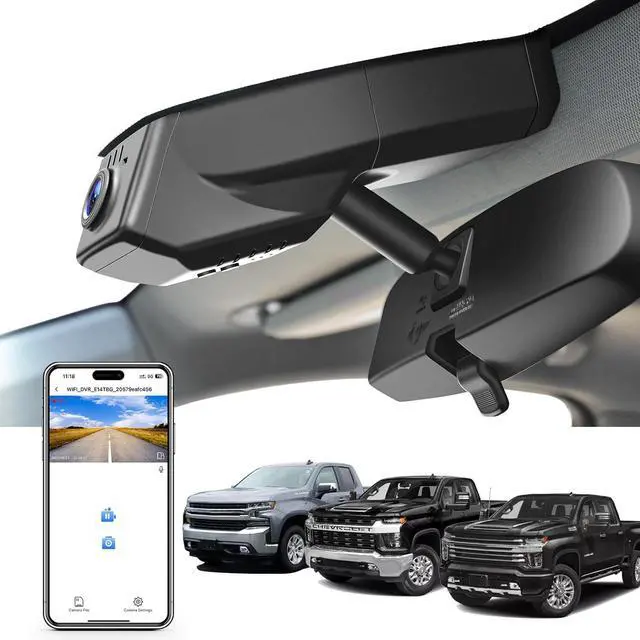 Main image of 4K Dash Cam fit for Chevy Silverado 1500 2019-2021, 1500 Limited 2022 and HD 2020-2023 (Model B), Model B & Model A Have Same Models Years but Vehicle Sensor Cover are Different