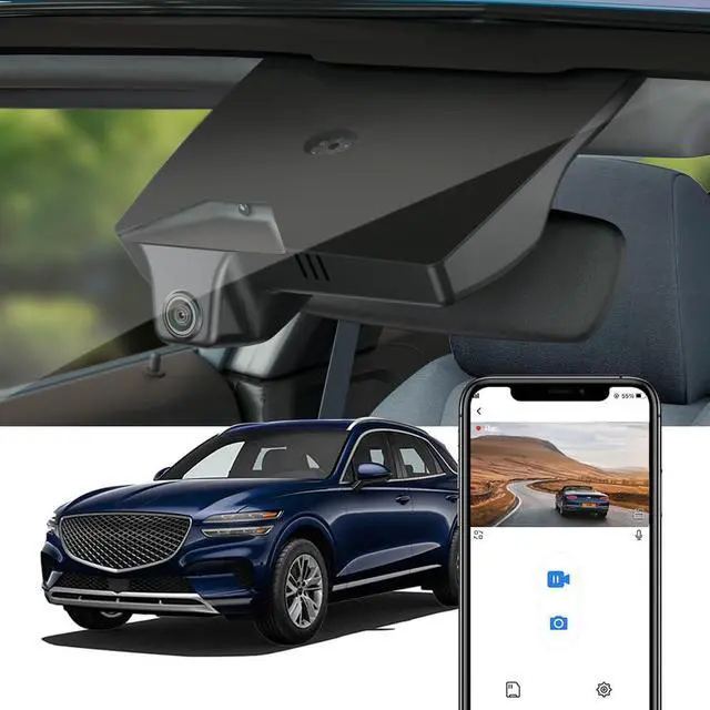 Main image of Fitcamx 4K Dash Cam Suitable for Genesis GV70 2022-2025 2.5T Standard 3.5T Sport JK1 (Has Auto-Dimming), OEM Style, UHD 2160P Video, Built-in WiFi, Loop Recording, G-Sensor, Plug & Play, 64GB Card