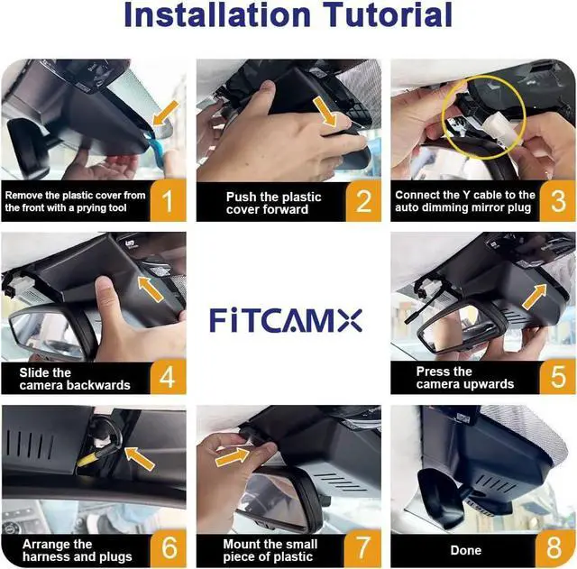 Alt view image 5 of 6 - Fitcamx 4K Dash Cam Suitable for Genesis GV70 2022-2025 2.5T Standard 3.5T Sport JK1 (Has Auto-Dimming), OEM Style, UHD 2160P Video, Built-in WiFi, Loop Recording, G-Sensor, Plug & Play, 64GB Card