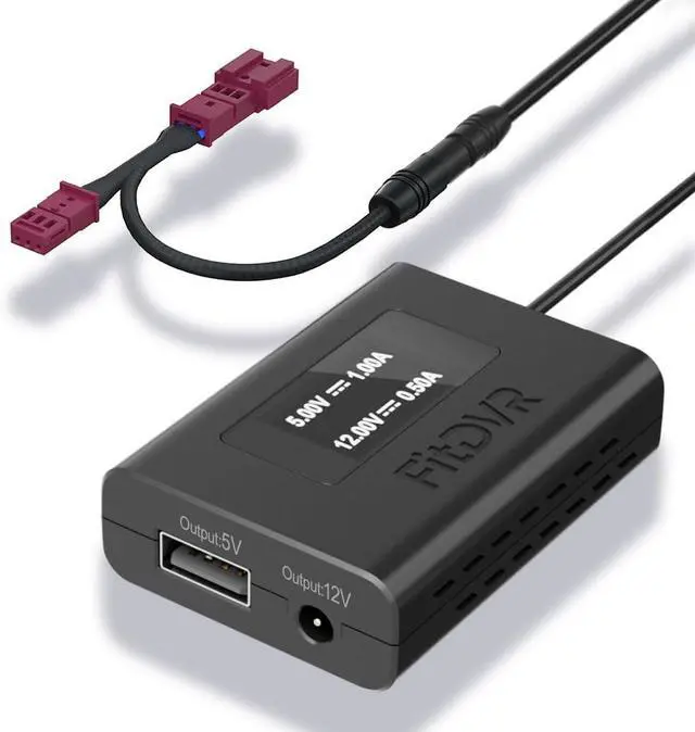 Main image of Power Adapter (3-Pin) for Dash Cam, Radar, Dashcam Charger Cable for BMW and MINI, Connects to Rain Sensor, LED Display USB Power Source, Easy to Install, 5V 12V Output, D3-024