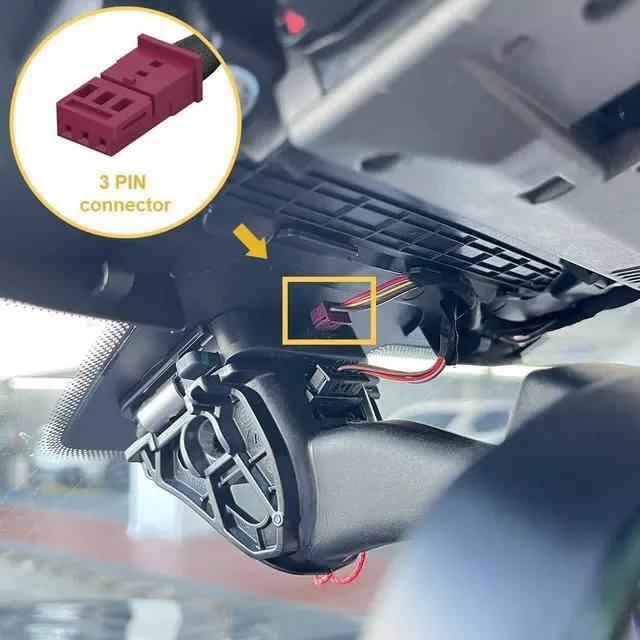 Alt view image 2 of 6 - Power Adapter (3-Pin) for Dash Cam, Radar, Dashcam Charger Cable for BMW and MINI, Connects to Rain Sensor, LED Display USB Power Source, Easy to Install, 5V 12V Output, D3-024