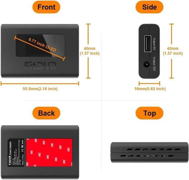 Alt view image 6 of 6 - Power Adapter (3-Pin) for Dash Cam, Radar, Dashcam Charger Cable for BMW and MINI, Connects to Rain Sensor, LED Display USB Power Source, Easy to Install, 5V 12V Output, D3-024
