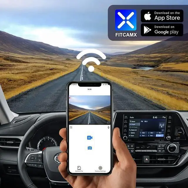 Alt view image 4 of 6 - Fitcamx 4K Dash Cam Suitable for Toyota Highlander 2020-2025 LE Limited L XLE XSE Platinum UX70 (Gen4), OEM Factory Look, UHD 2160P Video, WiFi & APP, G-Sensor, Loop Recording, Plug & Play, 64GB Card