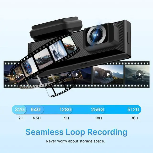 Alt view image 7 of 7 - Miofive Smart Dash Cam, 2160P UHD Dash Camera for Cars, Mini S Car Camera with Wi-Fi, GPS, WDR, Night Vision, G-Sensor, App, Loop Recording, Parking Monitor, Time-Lapse