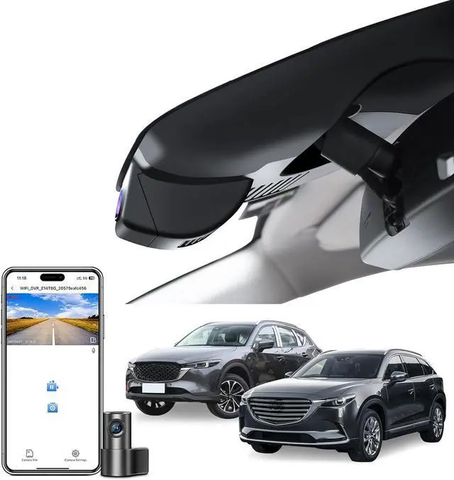 Main image of Front 4K & Rear 1080p Dash Cam for Mazda CX5 2019-2025 & CX-9 2020-2025 2.5S Select Preferred Carbon Edition Plus Turbo Signature Touring Signature Grand Touring Sport, WiFi & App, 128GB Card
