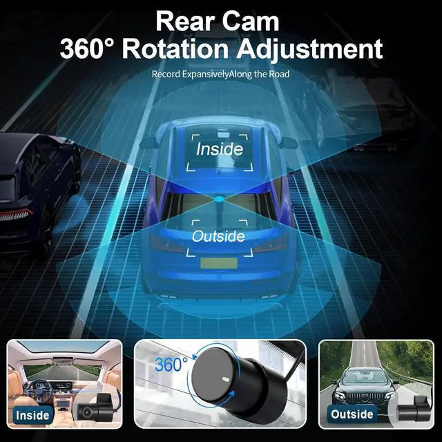 Alt view image 6 of 6 - Front 4K & Rear 1080p Dash Cam Custom fit for Toyota Highlander& Hybrid Gen4 UX70 2020 2021 2022 2023 2024 2025 (Model A), XLE XSE Limited Platinum, Integrated OEM Look, App & WiFi, 128GB Card