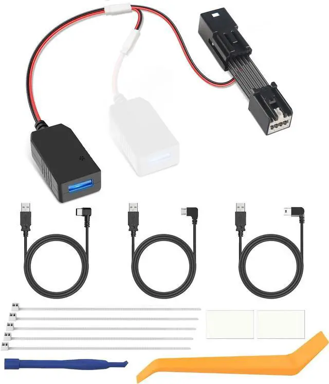 Main image of DashCam Power Adapter,(10P TypeD) Compatible with GMC,Chevy,Cadillca,Buick | for Car with Auto Dimming Rearview Mirror,Built-in Hide USB to GPS Radar Dash Cam Charger Adapter Cable,Clean Install