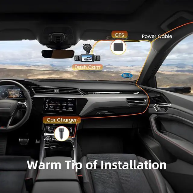 Alt view image 7 of 7 - 4 Channel Vital Dash Cam Front and Rear and Sides 2.5K, 360 Camera for Car, 3" IPS Screen, Wi-Fi, GPS, Night Vision, G-Sensor, Parking Mode, 128G Micro SD Card
