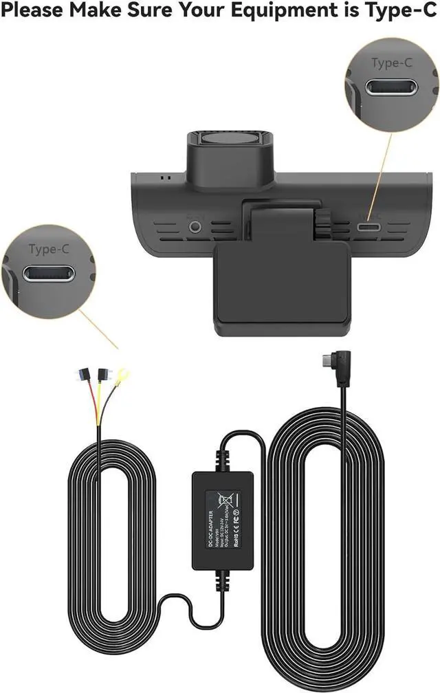 Alt view image 2 of 5 - REDTIGER F7N Dash Cam Hardwire Kit, 21.3ft USB C Port Hard Wire Kit for Dashcam,Converts 12V-24V to 5V/2.5A Low Voltage Protection