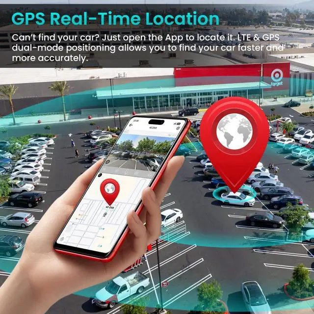 Alt view image 7 of 7 - Dash Cam Front Inside, 4G LTE Security Cam for Car, Remote Live-View, Instant Alert via App, Cloud, IR Night Vision, No Screen, Dual FHD Dash Camera, 24/7 Parking Mode, GPS, OBD Cable Includes (L7)