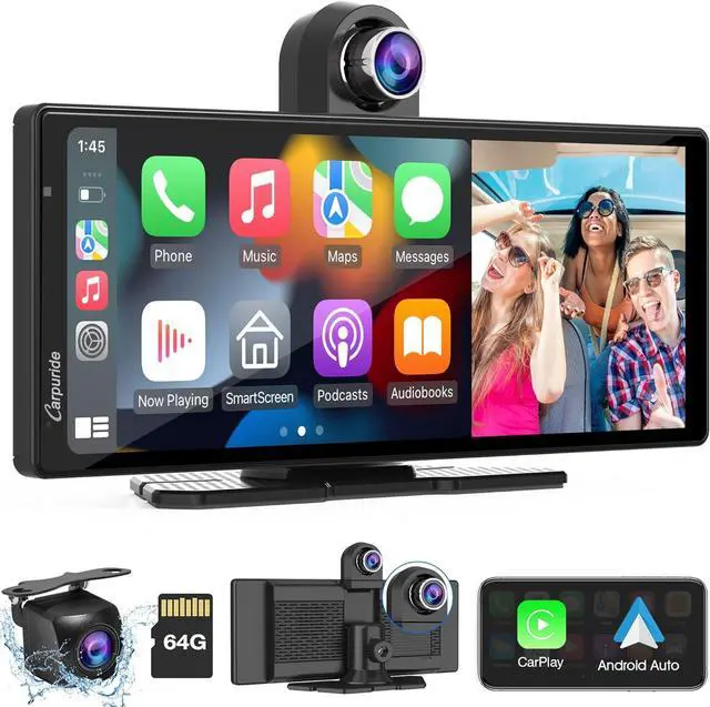 Main image of 2025 Carpuride W903 Wireless Carplay & Android Auto with Dash Cam - 9.3" HD IPS Touch Car Play Screen for Car, 4K Front & 1080P Rear Camera, Loop Recording, Bluetooth Audio, Mirror Link, GPS, Siri