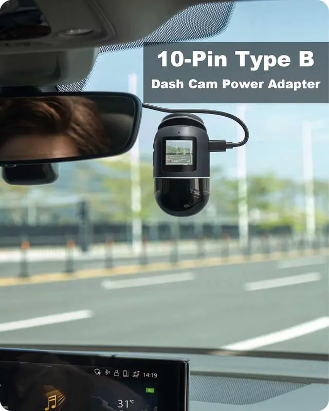 Alt view image 2 of 7 - Dash Cam Power Adapter 10 PIN Type B for Toyota, Lexus, Subaru Models - Rearview Mirror Compatible With 3 USB Cable