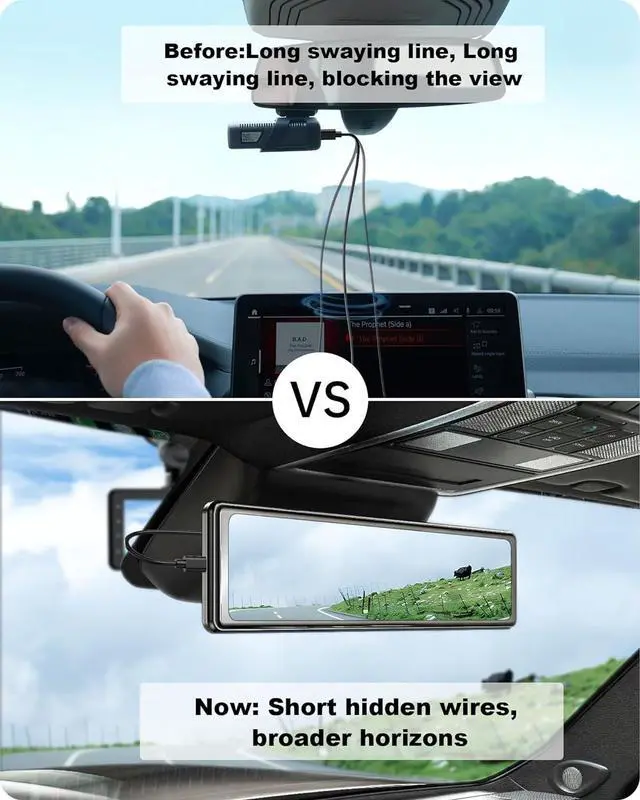 Alt view image 5 of 7 - Dash Cam Power Adapter 10 PIN Type B for Toyota, Lexus, Subaru Models - Rearview Mirror Compatible With 3 USB Cable
