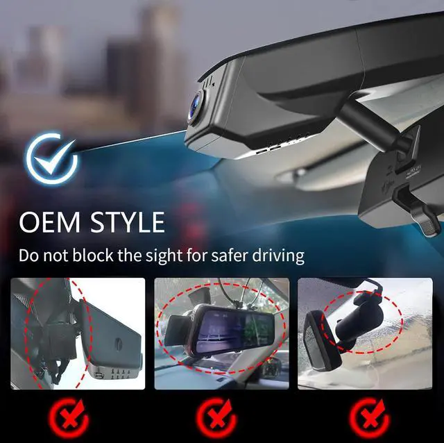 Alt view image 5 of 7 - Front 4K & Rear 1080P Dash Cam Custom fit for GMC Yukon, Yukon XL 2015 2016 2017 2018 2019 2020(Model C), Model C & Model D Have Same Models Years but Vehicle Sensor Cover are Different
