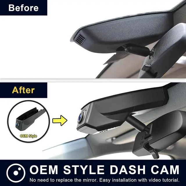 Alt view image 6 of 7 - Front 4K & Rear 1080P Dash Cam Custom fit for GMC Yukon, Yukon XL 2015 2016 2017 2018 2019 2020(Model C), Model C & Model D Have Same Models Years but Vehicle Sensor Cover are Different