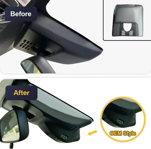 Alt view image 3 of 7 - Fitcamx Front 4K+Rear 1080P Dash Cam Adapts for Toyota Corolla 2023 2024 2025 Sedan Hybrid Hatchback, OEM Look, Dual HD Video, Built-in WiFi & APP, Loop Recording, G-Sensor, Easy to Set, 128GB Card