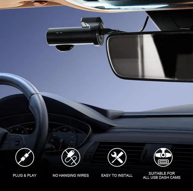 Alt view image 7 of 7 - Dashcam Power Adapter 3 Pin (Model A) Custom for Volvo XC40 XC60 XC90 S60 V60 C40 and More,Hide The Wires, GPS Radar Mirror Camera Dash Cam Adapter Cable, Connects to Rearview Mirror (Hidden)