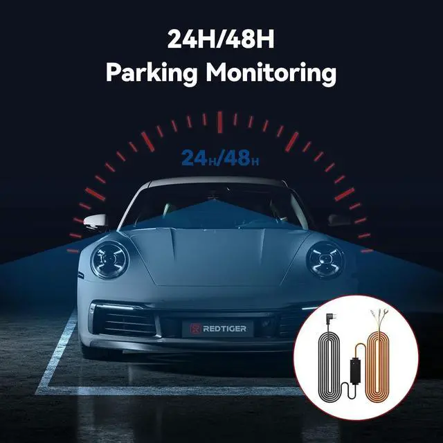 Alt view image 3 of 5 - REDTIGER Dash Cam Multi-Size Hardwire Kit with Dual Indicator Light, USB C Power Port, Includes 4 Types of Fuses Adapters,24H Parking Monitoring with Low Voltage Protection