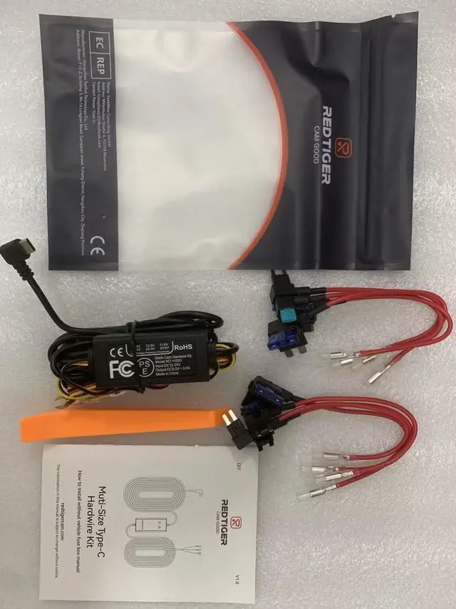 Alt view image 5 of 5 - REDTIGER Dash Cam Multi-Size Hardwire Kit with Dual Indicator Light, USB C Power Port, Includes 4 Types of Fuses Adapters,24H Parking Monitoring with Low Voltage Protection
