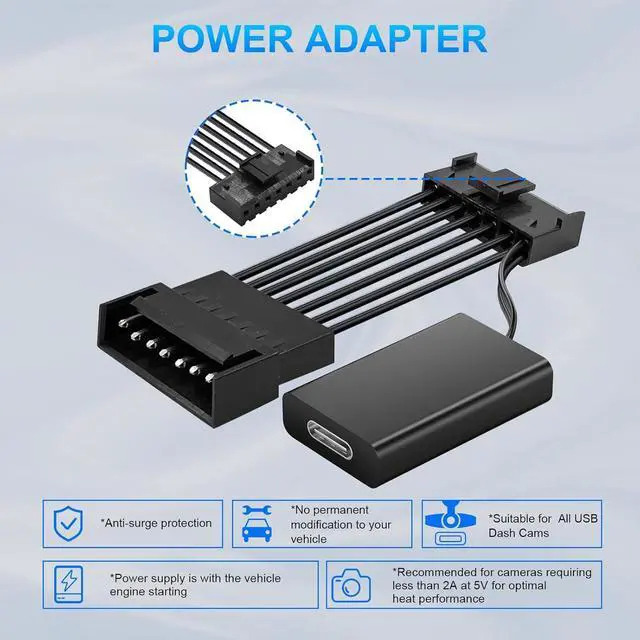 Alt view image 6 of 7 - Dashcam Power Adapter 7 Pin Custom for Chevy, Ford, Honda, Lexus, Mitsubishi, Nissan, Toyota and More, Hide The Wires,GPS Radar Mirror Camera Dash Cam Adapter Cable, Connects to Rearview Mirror