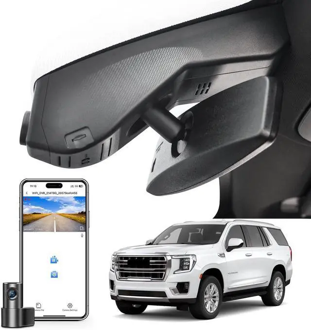 Main image of Front 4K & Rear 1080P Dash Cam Custom fit for GMC Yukon, Yukon XL 2021-2022 (Model B), SLE SLT AT4 Denali, Integrated OEM Look, UHD 2160P Video, G-Sensor, Loop Recording, 128GB Card