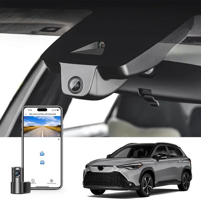 Main image of Front 4K & Rear 1080P Dash Cam Custom fit for Toyota Corolla Cross & Corolla Cross Hybrid 2023 2024 2025 (Model A),LE L XLE,OEM Factory Look,2160P UHD Video,Built-in WiFi & APP,128GB Card