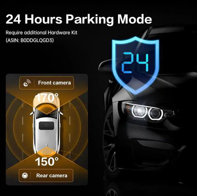 Alt view image 7 of 7 - 12" 4K UHD Mirror Dash Cam Front and Rear with Zoom Backup Camera, 2160P Dual Rear View Mirror Camera for Cars & Trucks, 64GB Card Included, GPS, WDR, Super Night Vision, Parking Assist & G-Sensor