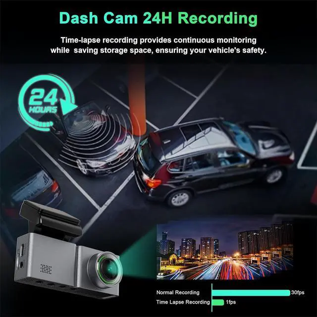 Alt view image 7 of 7 - Dash Cam Front and Rear, 4K/1080P Dual Channel Dash Camera for Cars with WiFi and GPS, 3.2" IPS Dashcam with Night Vision and 24H Parking, WDR, G-Sensor, Loop Recording, Free 64GB Card