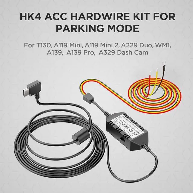 Alt view image 2 of 7 - VIOFO HK4 Acc Hardwire Kit, USB-C Hard Wire Kit for A329 series/A229 series/A119Mini2/A139Pro/WM1/T130 Dash Cam, Low Voltage Protection for Parking Mode