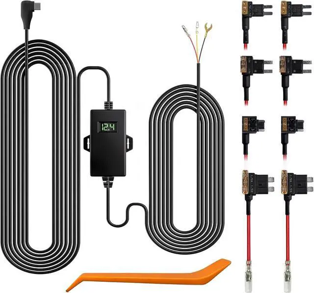 Main image of WOLFBOX USB C Acc Hardwire Kit for G850PRO/G840S/G900/G850/G930/G840H/i07/i17/X5/X3, Hard Wire Car Charger Cable Kit 12V- 24V to 5V for Dash Cameras with Battery Drain Protection