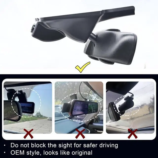Alt view image 4 of 6 - Front 4K & Rear 1080p Dash Cam Custom Fit for Jeep Grand Cherokee 2016 2017 2018 2019 2020 2021, WK 2022 (Model C), Laredo Laredo X Overland Summit Trackhawk, OEM Look, WiFi & App,128GB Card