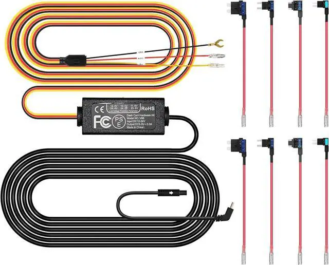 Main image of Pelsee Dash Cam Hardwire Kit, Full Set Hard Wire Kit Fuse for P1 Duo Dash Cam Only, 12V-24V to 5V Car Dash Camera Charger Power Cord, 4 Fuse Cable and Installation Tool