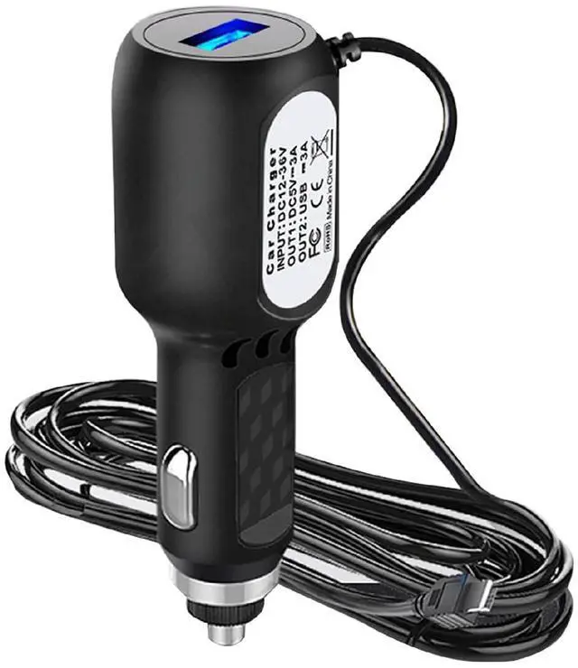 Main image of Dash Cam Charger Cable GPS Navigator Power Cord for Dash Cam GPS MP3 Player GPS Navigator Charging for 12V Car and 24V Truck Car Power Adapter Cable...
