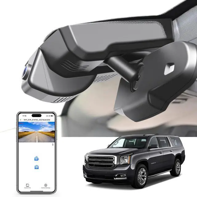 Main image of 4K Dash Cam Custom fit for GMC Yukon, Yukon XL 2015 2016 2017 2018 2019 2020(Model D), Model D & Model C Have Same Models Years but Vehicle Sensor Cover are Different