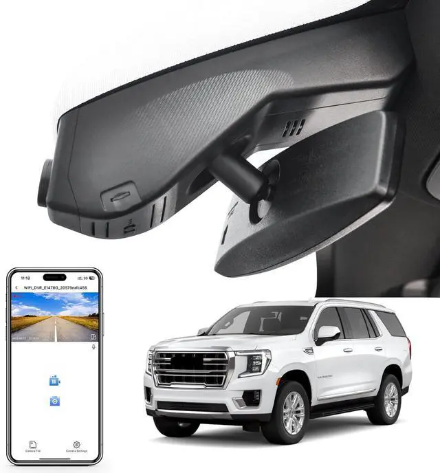 Main image of 4K Dash Cam Custom fit for GMC Yukon, Yukon XL 2021-2022 (Model B), SLE SLT AT4 Denali, Integrated OEM Look, UHD 2160P Video, WiFi & App, G-Sensor, Loop Recording, Easy to Install, 128GB Card