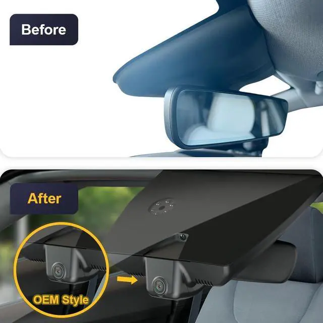 Alt view image 3 of 7 - Fitcamx Front 4K+Rear 1080P Dash Cam Adapts for Hyundai IONIQ 6 2023 2024 2025 Limited SEL (Has Auto-Dimming), OEM Style, Dual HD Video, WiFi & APP, Loop Recording, G-Sensor, Easy to Use, 128GB Card