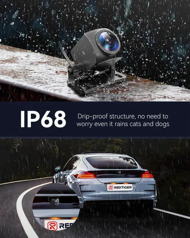 Alt view image 4 of 5 - REDTIGER Original Rear Camera for Dash Cam, Suitable for Redtiger Series Dash Cam, 1080P Waterproof Backup Camera with Cable