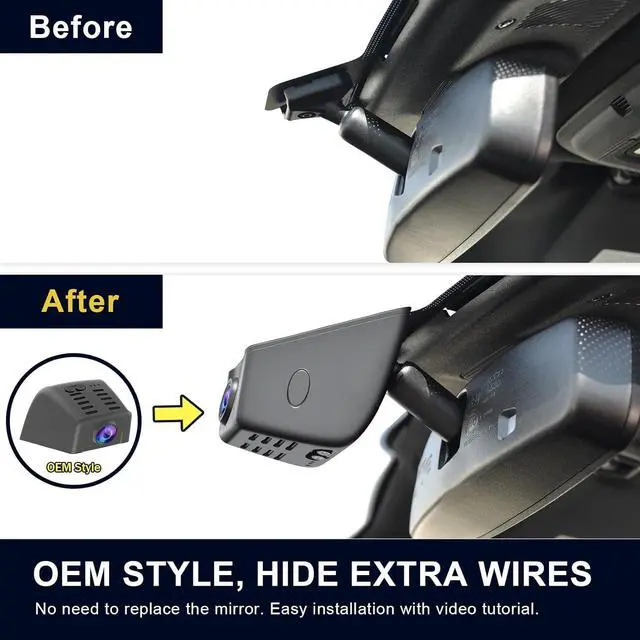 Alt view image 5 of 7 - Front 4K & Rear 1080p Dash Cam Custom fit for Ford Expedtion/Expedtion MAX 2018-2025, XLT Limited Timberline King Ranch Platinum, Integrated OEM Look, UHD 2160P Video, App & WiFi, 128GB Card