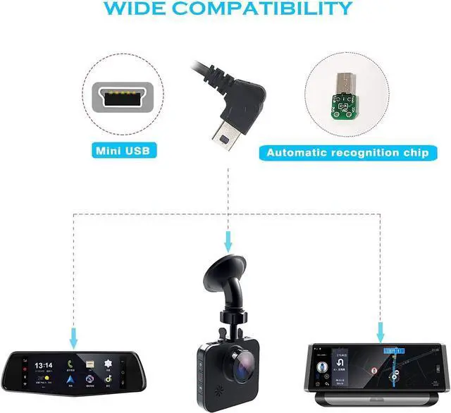Alt view image 2 of 7 - Dash Cam Hardwire Kit Mini USB Bangjia 12V-24V to 5V/2A | Car Dash Camera Charger Power Cord11.5ft) Suitable for Driving Eecorders,Rearview Mirrors, GPS Navigators