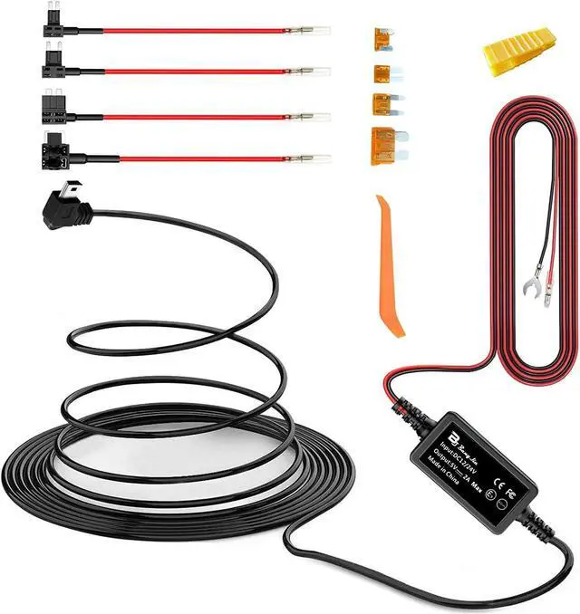 Main image of Dash Cam Hardwire Kit Mini USB Bangjia 12V-24V to 5V/2A | Car Dash Camera Charger Power Cord11.5ft) Suitable for Driving Eecorders,Rearview Mirrors, GPS Navigators