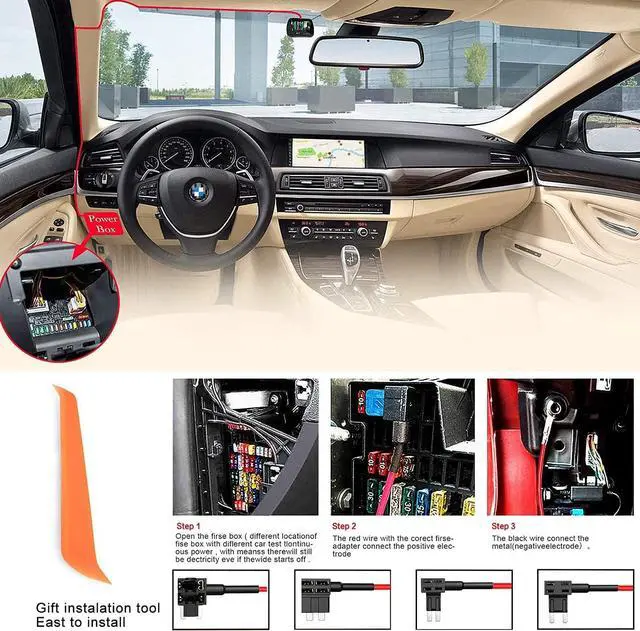 Alt view image 6 of 7 - Dash Cam Hardwire Kit Mini USB Bangjia 12V-24V to 5V/2A | Car Dash Camera Charger Power Cord11.5ft) Suitable for Driving Eecorders,Rearview Mirrors, GPS Navigators