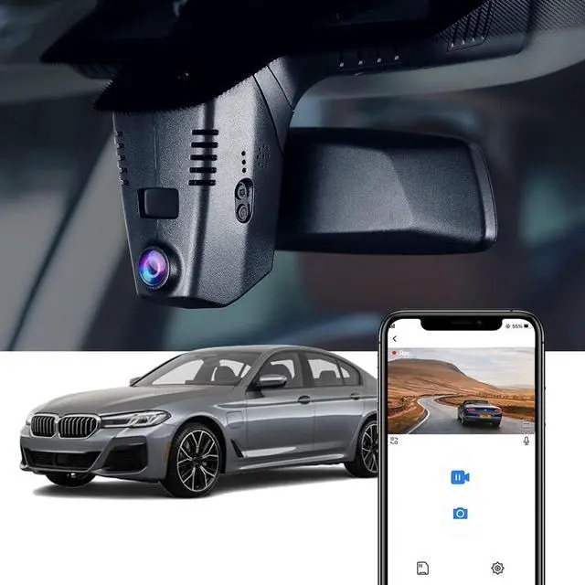 Main image of Fitcamx 4K Dash Cam Adapts for BMW 5 7 Series 2018-2023 530i 540i 530e M550i 740i 750i M760i 745e Xdrive (G30/G11), OEM Look, 2160P UHD Video, WiFi & APP, Loop Recording G-Sensor, Plug&Play, 64GB Card