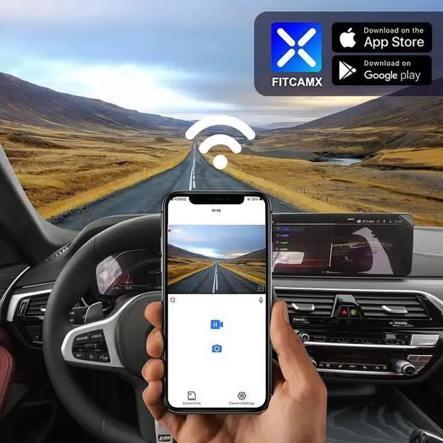 Alt view image 4 of 7 - Fitcamx 4K Dash Cam Adapts for BMW 5 7 Series 2018-2023 530i 540i 530e M550i 740i 750i M760i 745e Xdrive (G30/G11), OEM Look, 2160P UHD Video, WiFi & APP, Loop Recording G-Sensor, Plug&Play, 64GB Card