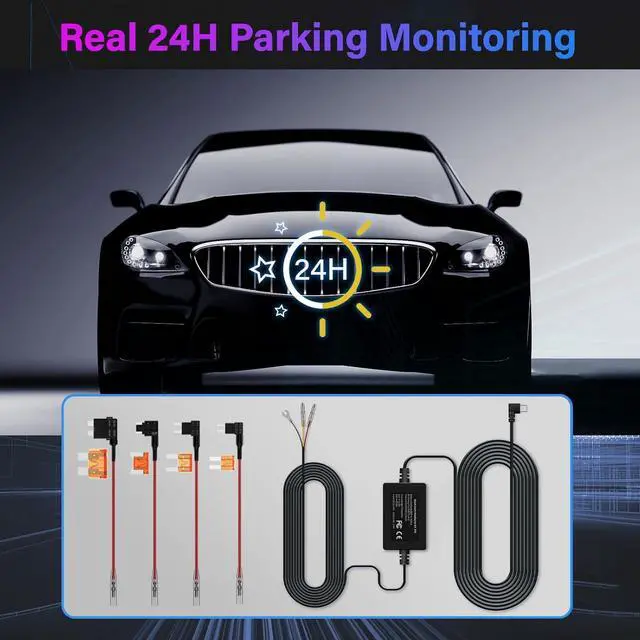 Alt view image 4 of 5 - Type-C Dash Cam Hardwire Kit, 11.5ft Hard Wire Kit for G900, Low-Voltage Protection for Parking Mode, Converts 12V - 24V to 5V/3A,4 Fuses Kit and Installation Tool