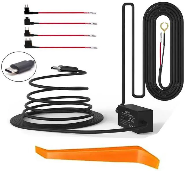 Main image of Upgraded Dash Cam Hardwire Kit Type-C USB Hard Wire Kit 12V-24V to 5V 3A Dash cam hardwire kit USB c (13ft)