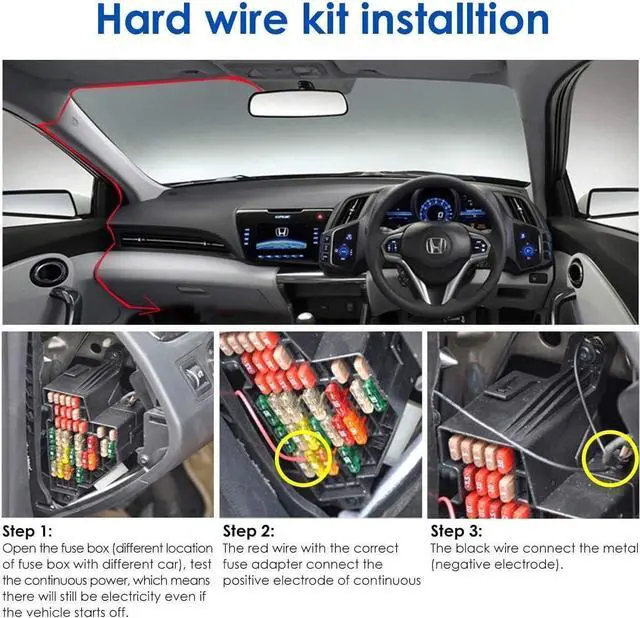 Alt view image 5 of 5 - Upgraded Dash Cam Hardwire Kit Type-C USB Hard Wire Kit 12V-24V to 5V 3A Dash cam hardwire kit USB c (13ft)