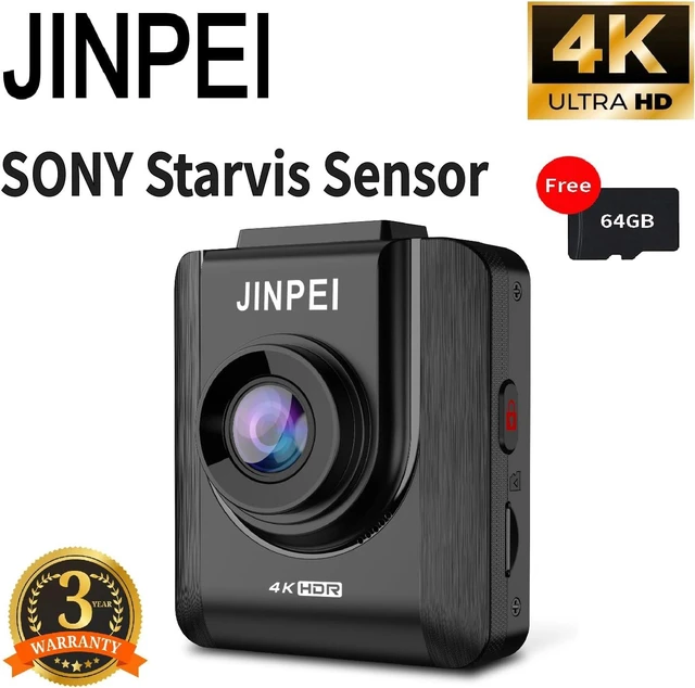 Alt view image 2 of 7 - 4K Front Dash Cam 64GB Included, Car Dashboard Camera Recorder with UHD 2160P, 2" IPS Screen, 150° Wide Angle, HDR, Night Vision,JD-19B-4K