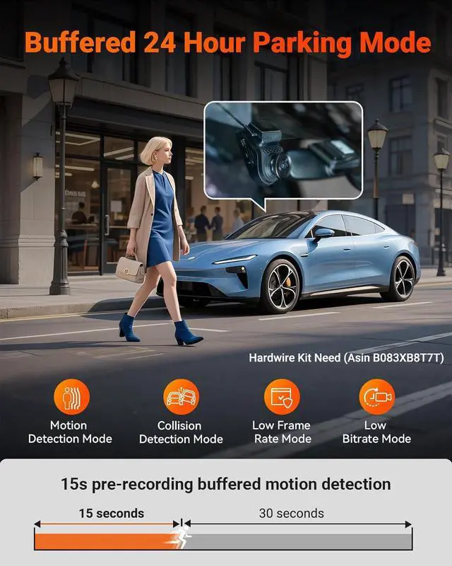 Alt view image 6 of 7 - Vantrue S1 Pro Dual Dash Cam Front and Rear, 1440P/60FPS Dash Camera w/2.7K, STARVIS 2, HDR Night Vision, 5G WiFi, Optional Remote Live View, GPS, Voice Control,24/7 Parking Mode, Support 512GB Max